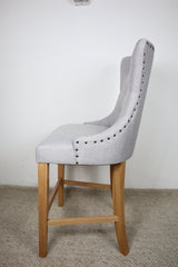 LUCY LIGHT GREY FABRIC BAR STOOL