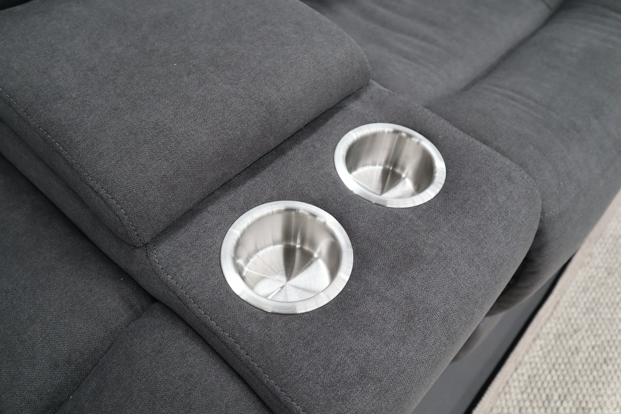 JAMIE DARK GREY FABRIC ELECTRIC 2 SEATER
