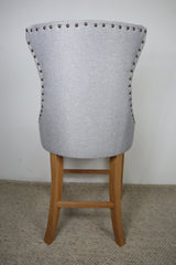 LUCY LIGHT GREY FABRIC BAR STOOL