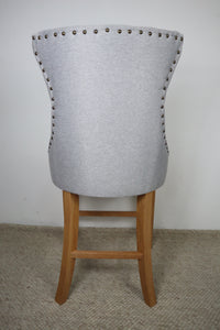 LUCY LIGHT GREY FABRIC BAR STOOL
