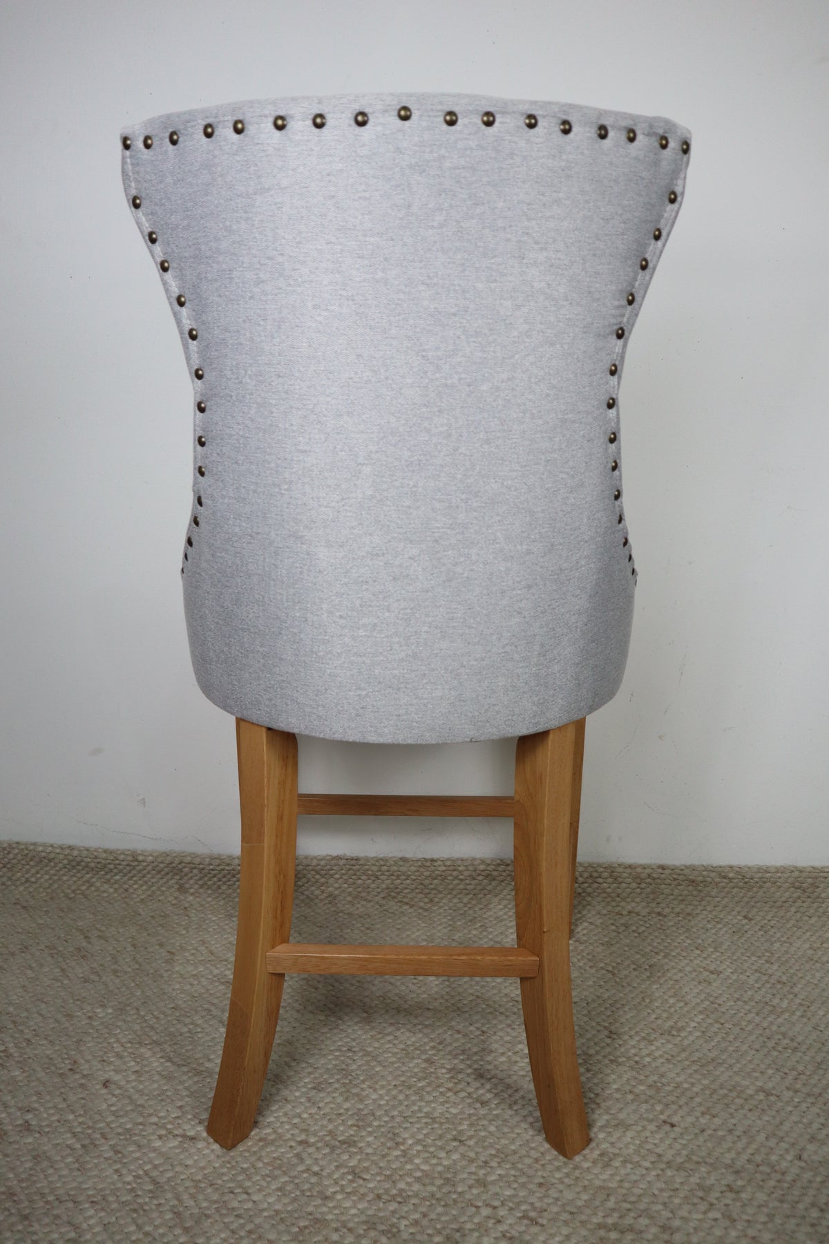 LUCY LIGHT GREY FABRIC BAR STOOL