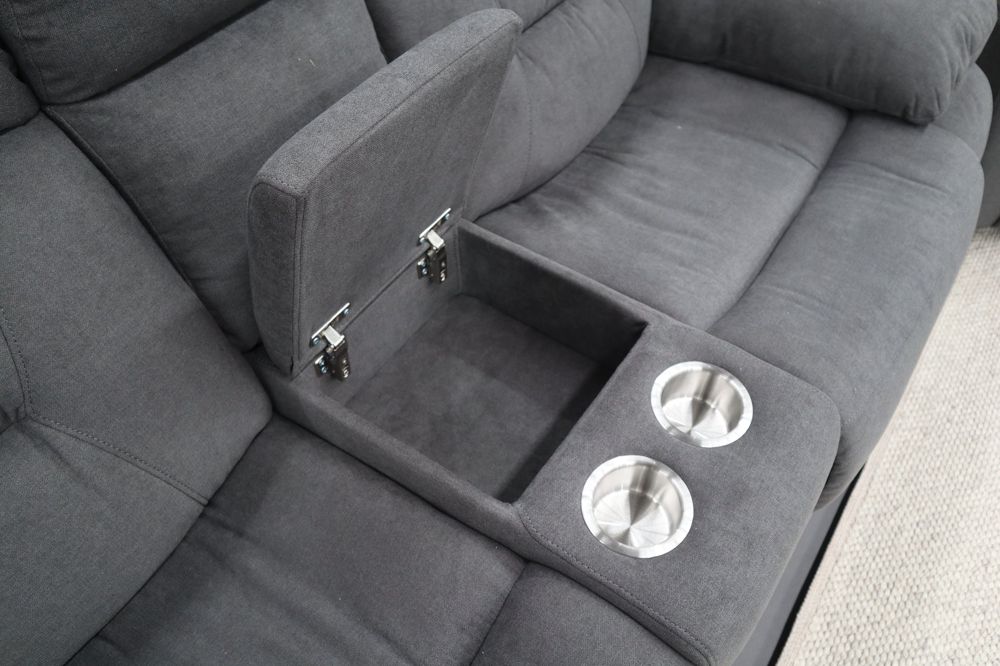 JAMIE DARK GREY FABRIC ELECTRIC 2 SEATER