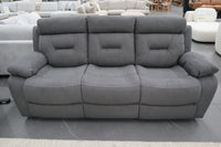 JAMIE DARK GREY FABRIC ELECTRIC 3 SEATER