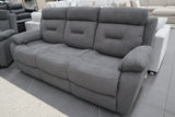 JAMIE DARK GREY FABRIC ELECTRIC 3 SEATER