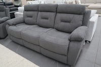 JAMIE DARK GREY FABRIC ELECTRIC 3 SEATER