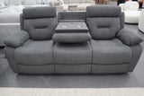 JAMIE DARK GREY FABRIC ELECTRIC 3 SEATER