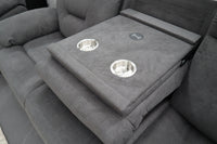 JAMIE DARK GREY FABRIC ELECTRIC 3 SEATER