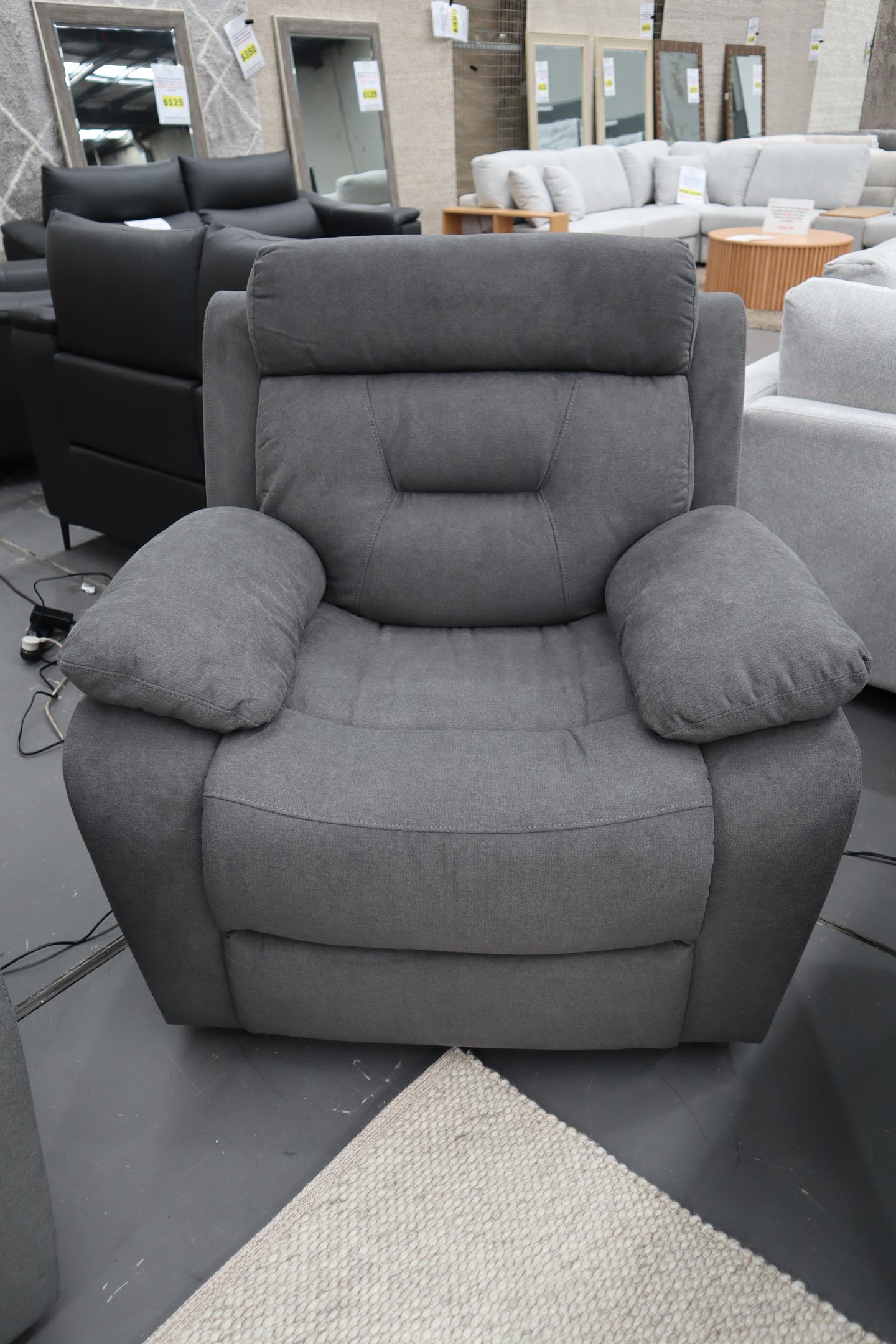 JAMIE DARK GREY FABRIC ELECTRIC RECLINER