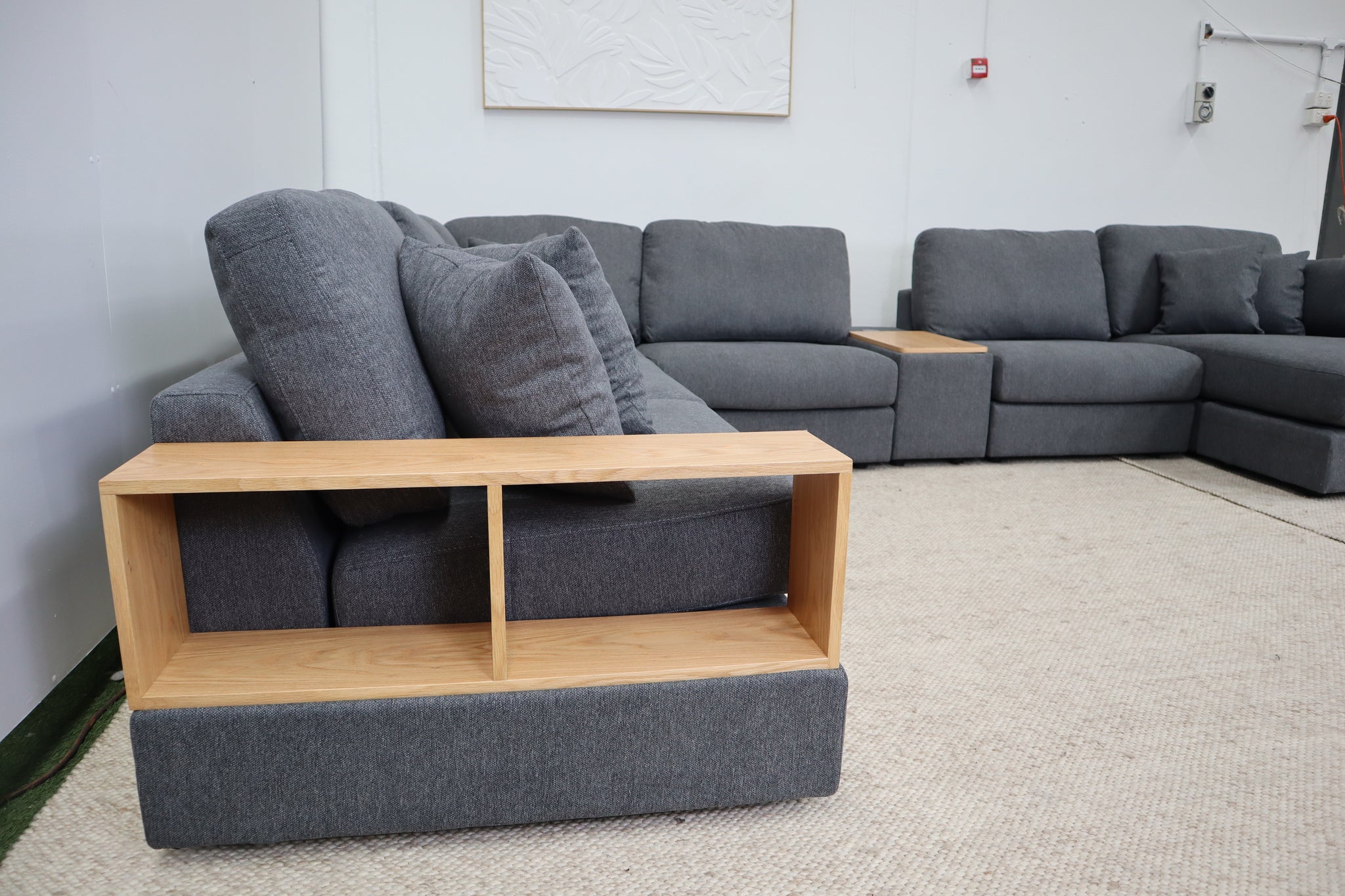 AMALFI DARK GREY CORNER LOUNGE SUITE WITH REVERSIBLE CHAISE