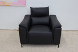 BROCK BLACK LEATHER RECLINER