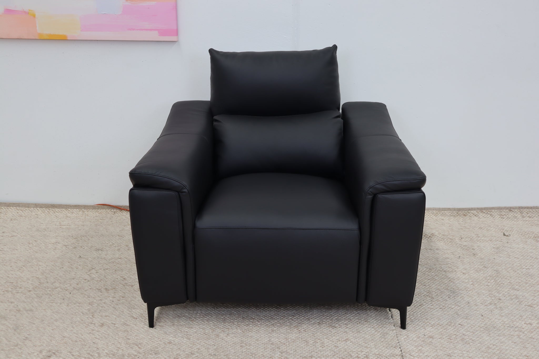 BROCK BLACK LEATHER RECLINER