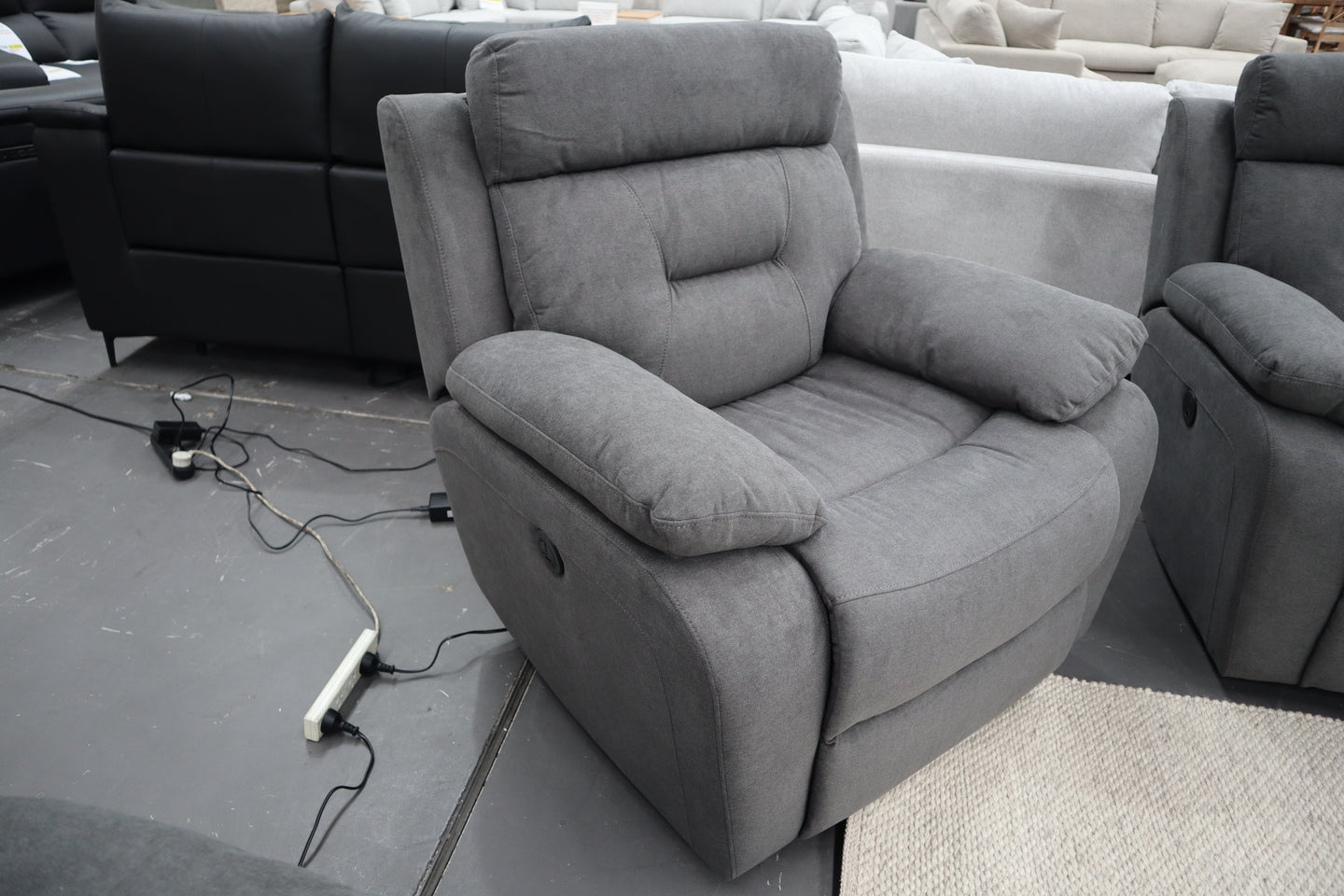 JAMIE DARK GREY FABRIC ELECTRIC RECLINER