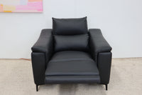 BROCK BLACK LEATHER RECLINER