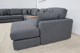 AMALFI DARK GREY CORNER LOUNGE SUITE WITH REVERSIBLE CHAISE
