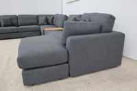 AMALFI DARK GREY CORNER LOUNGE SUITE WITH REVERSIBLE CHAISE