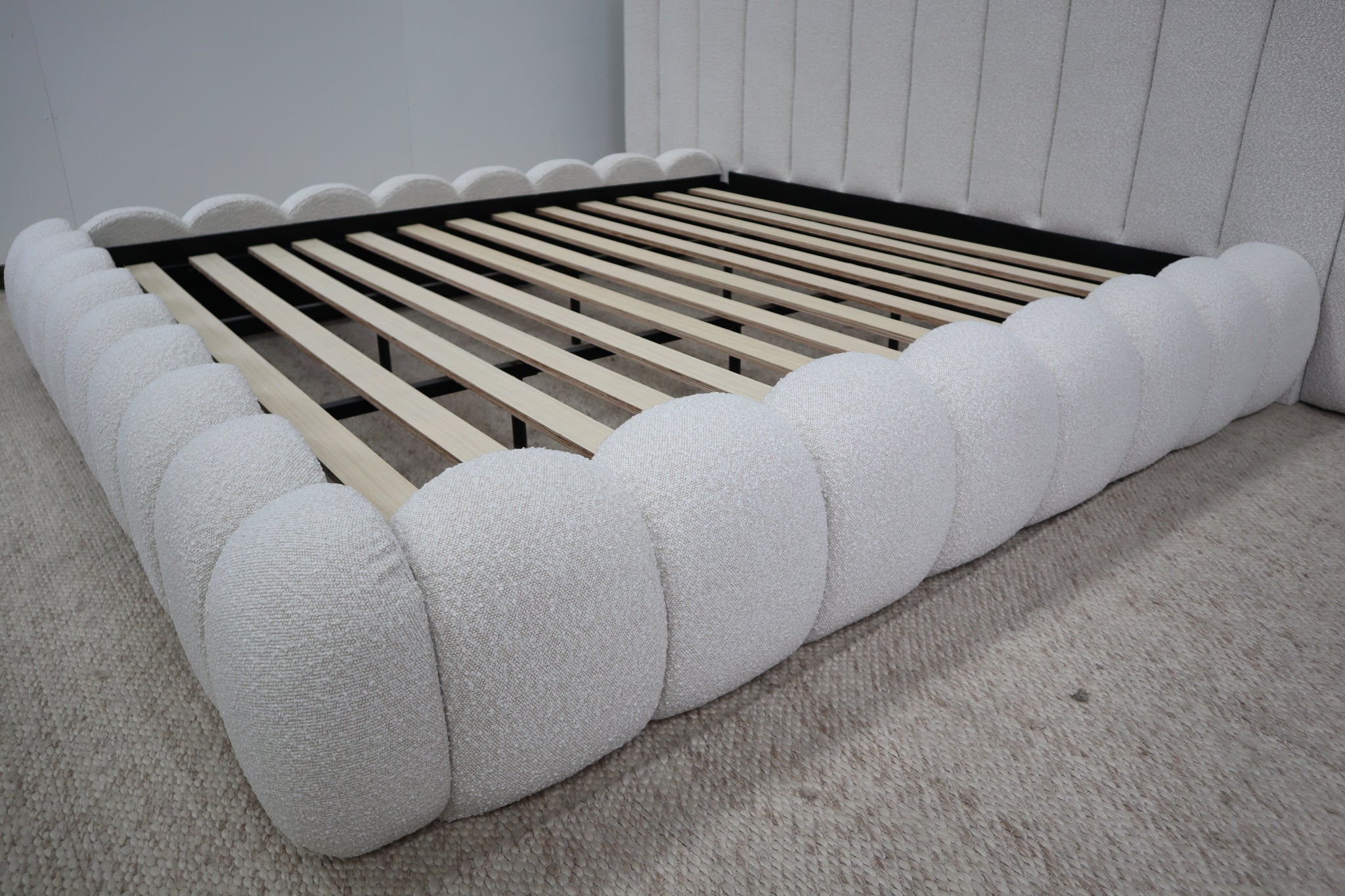 SHAE NATURAL BOUCLE KING BED  -------- PRE ORDER — Expected arrival mid to late July