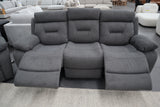 JAMIE DARK GREY FABRIC ELECTRIC 3 SEATER