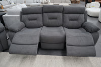 JAMIE DARK GREY FABRIC ELECTRIC 3 SEATER