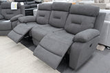 JAMIE DARK GREY FABRIC ELECTRIC 3 SEATER