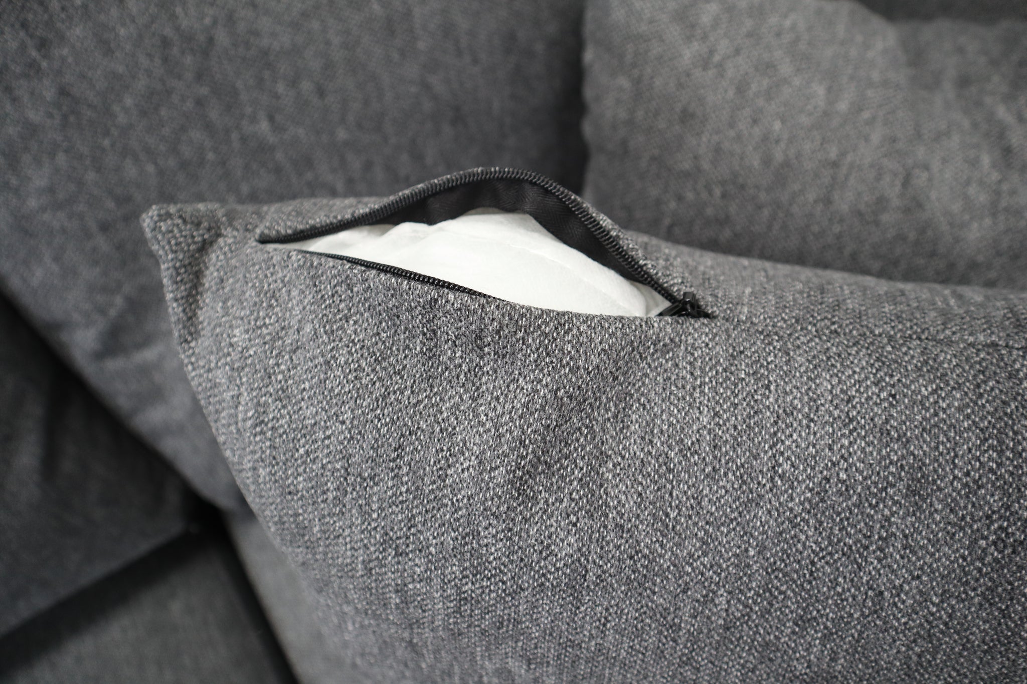 AMALFI DARK GREY CORNER LOUNGE SUITE WITH REVERSIBLE CHAISE