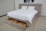 SOPHIA CHAMPAGNE VELVET QUEEN BED