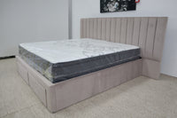 SOPHIA CHAMPAGNE VELVET QUEEN BED