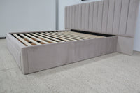 SOPHIA CHAMPAGNE VELVET QUEEN BED