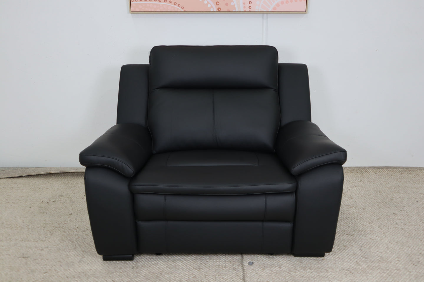 NEVADA BLACK LEATHER RECLINER