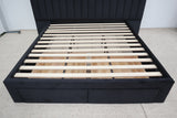SOPHIA BLACK VELVET QUEEN BED