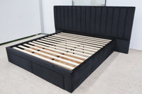 SOPHIA BLACK VELVET QUEEN BED