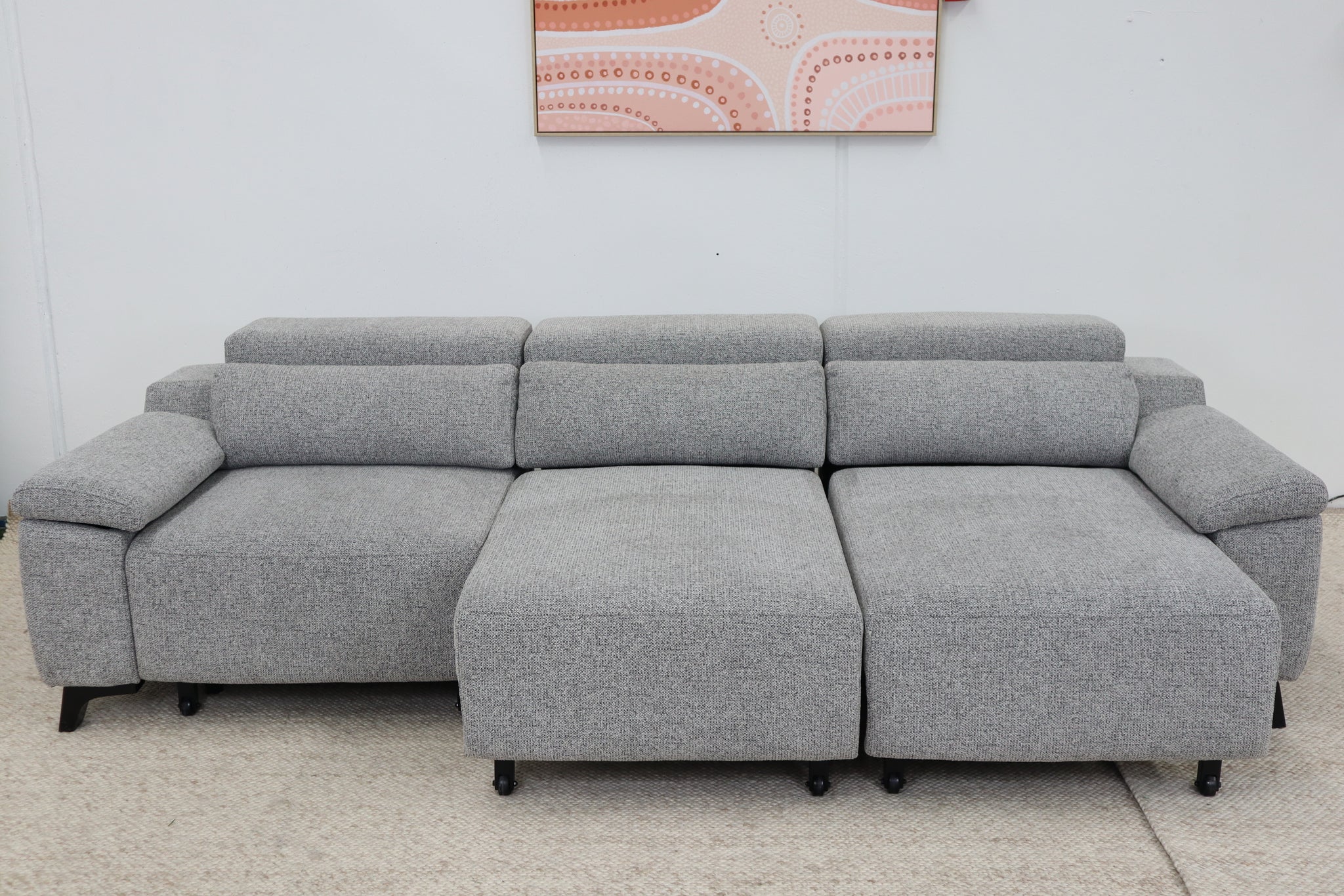 FRANKIE GREY 3 SEATER