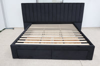 SOPHIA BLACK VELVET QUEEN BED