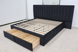 SOPHIA BLACK VELVET QUEEN BED