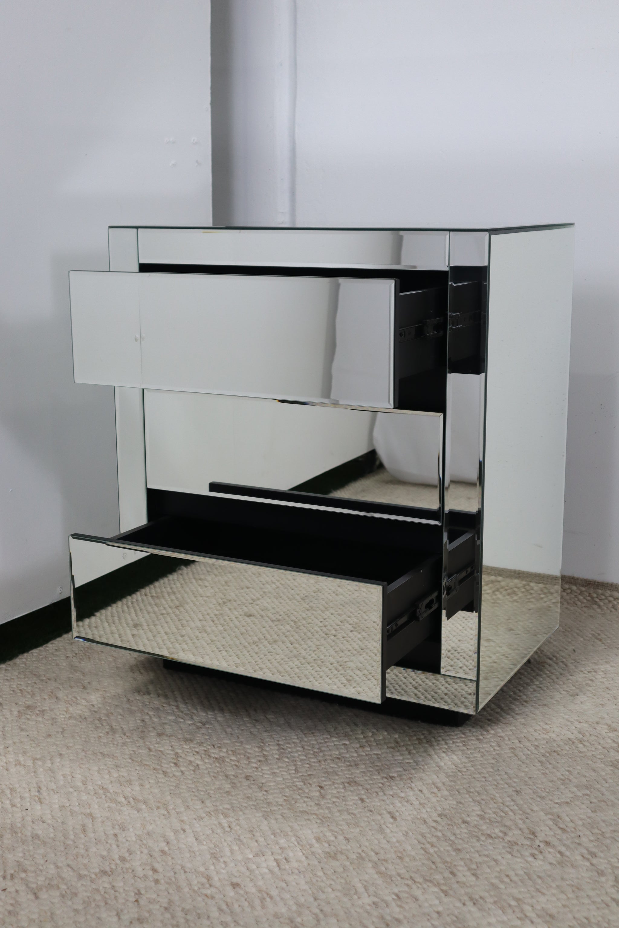ZARA MIRRORED BEDSIDE TABLE