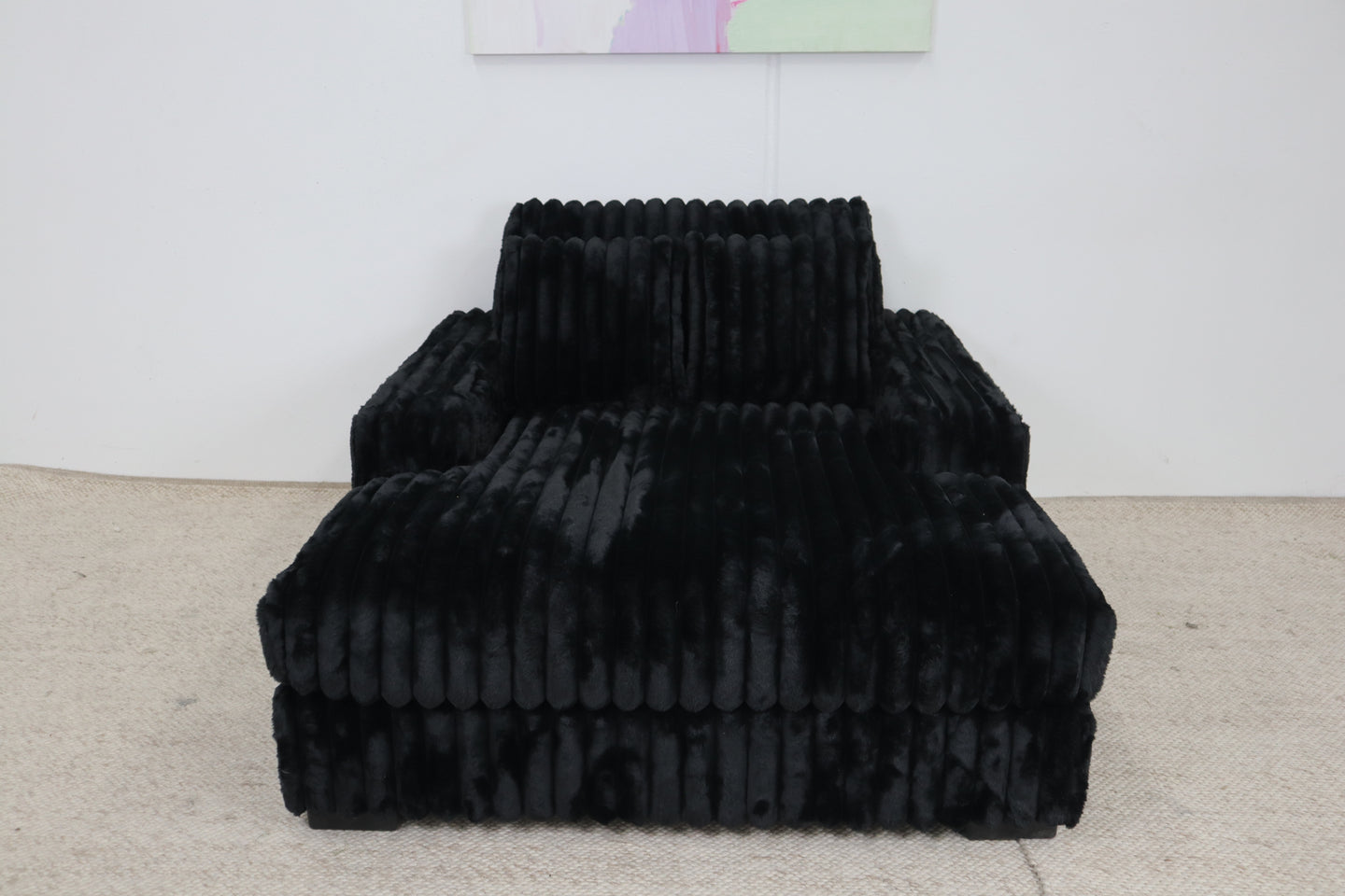 EVE BLACK FAUX FUR SINGLE CHAISE