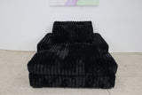 EVE BLACK FAUX FUR SINGLE CHAISE