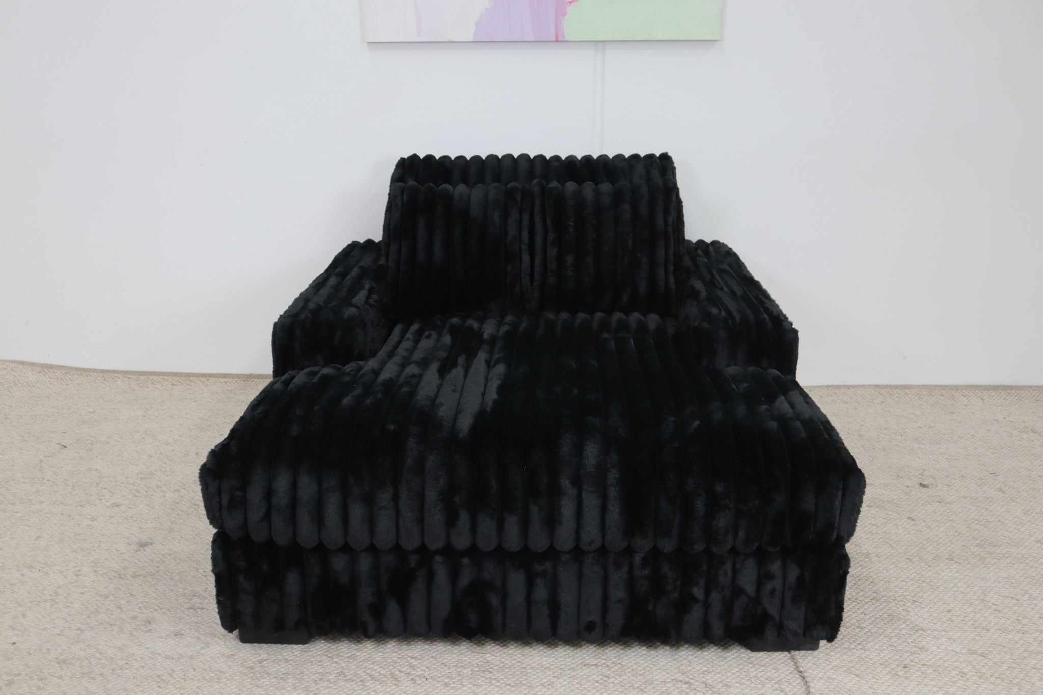 EVE BLACK FAUX FUR SINGLE CHAISE
