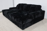 EVE BLACK FAUX FUR LOVESEAT