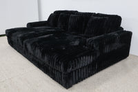 EVE BLACK FAUX FUR LOVESEAT