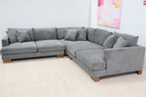 MARLEY DARK GREY FABRIC CORNER LOUNGE