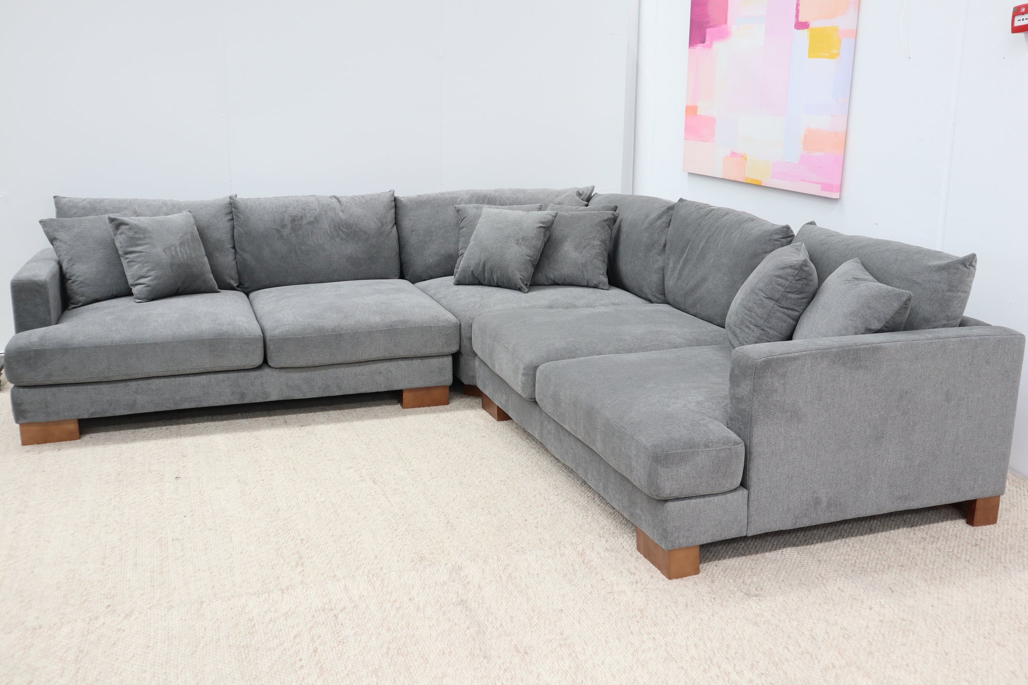 MARLEY DARK GREY FABRIC CORNER LOUNGE
