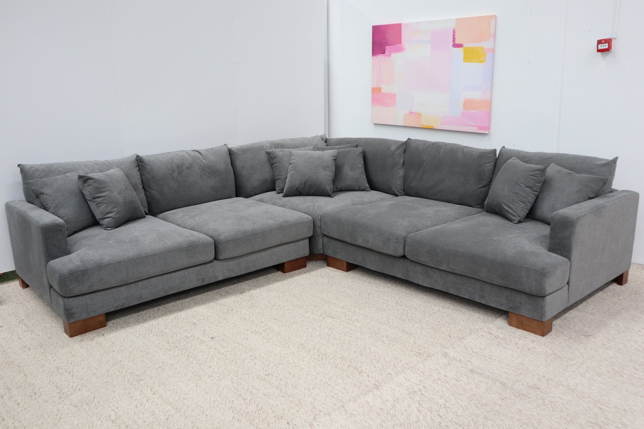 MARLEY DARK GREY FABRIC CORNER LOUNGE