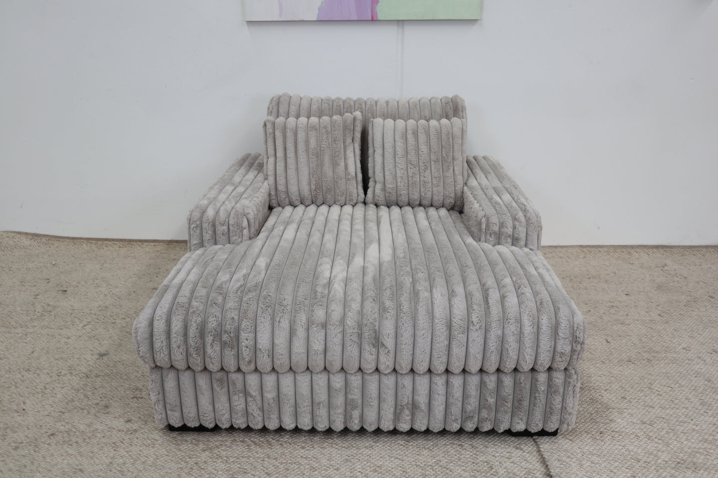 EVE GREY FAUX FUR SINGLE CHAISE