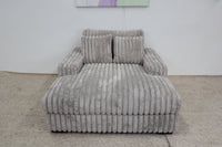 EVE GREY FAUX FUR SINGLE CHAISE