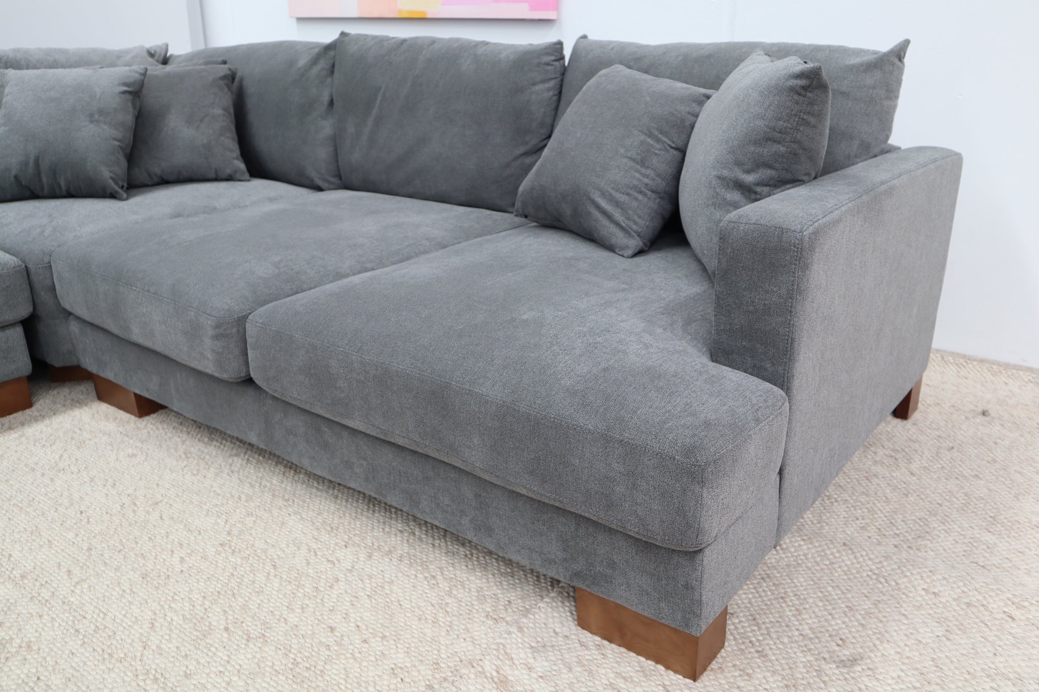 MARLEY DARK GREY FABRIC CORNER LOUNGE