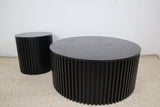 ZOE BLACK ROUND COFFEE TABLE
