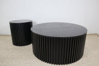 ZOE BLACK ROUND COFFEE TABLE