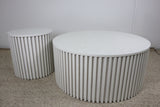 ZOE WHITE ROUND LAMP TABLE