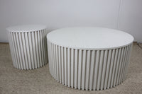 ZOE WHITE ROUND LAMP TABLE