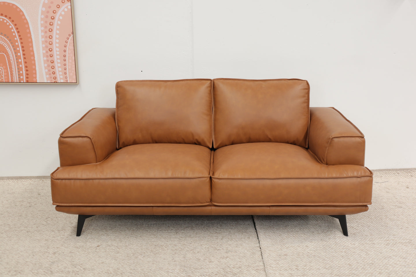 KARTER TAN LEATHER 2 SEATER